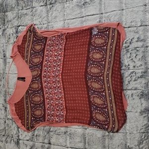 Salmon printed top